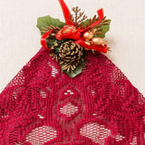 Max 13x45 Inch Lace Table Runner Tablecloth Christmas Party Table Decor Red