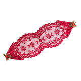 Max 13x45 Inch Lace Table Runner Tablecloth Christmas Party Table Decor Red