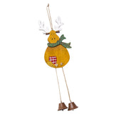 Christmas Wooden Reindeer Bell Hanger Gift Tag Xmas Tree Decoration Green