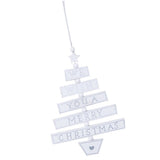 Max Merry Christmas Tree Shape Wooden Pendant Hanging Christmas Ornament White