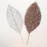 Max 5pcs Artificial Hollow out Leaves Picks DIY Crafts Christmas Tree Decor