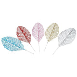 Max 5pcs Artificial Hollow out Leaves Picks DIY Crafts Christmas Tree Decor