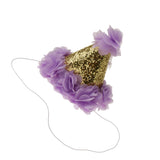 Sweet Girls Flower Sequin Cap Birthday Hat Toddler Headwear Purple