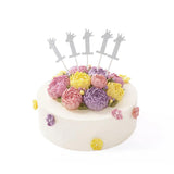Max 10pcs 1 Crown Cake Topper Cupcake Picks 1st Birthday Party Cake Decor Silver