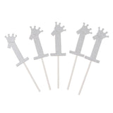 Max 10pcs 1 Crown Cake Topper Cupcake Picks 1st Birthday Party Cake Decor Silver