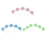 Max 12 Pieces Elephant Felt Wool Pom Pom Cake Topper Birthday Party Decor Pink