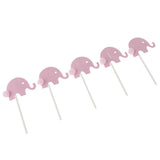 Max 12 Pieces Elephant Felt Wool Pom Pom Cake Topper Birthday Party Decor Pink