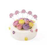 Max 12 Pieces Elephant Felt Wool Pom Pom Cake Topper Birthday Party Decor Pink