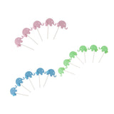 Max 12 Pieces Elephant Felt Wool Pom Pom Cake Topper Birthday Party Decor Pink