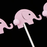 Max 12 Pieces Elephant Felt Wool Pom Pom Cake Topper Birthday Party Decor Pink