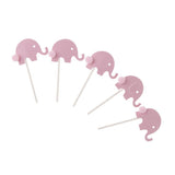 Max 12 Pieces Elephant Felt Wool Pom Pom Cake Topper Birthday Party Decor Pink