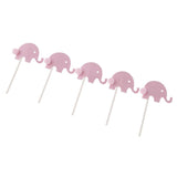 Max 12 Pieces Elephant Felt Wool Pom Pom Cake Topper Birthday Party Decor Pink