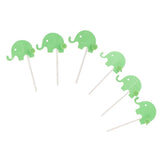 12 Pieces Elephant Felt Wool Pom Pom Cake Topper Birthday Party Decor Green