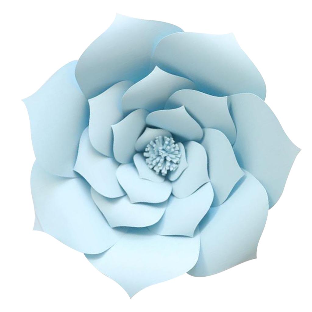 Max Rose Paper Flower Backdrop Wall DIY Birthday Wedding Party Decor DIY Light Blue