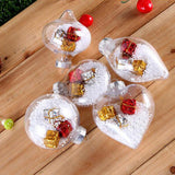 Clear Heart Shape Christmas Snow Ball Refillable Xmas Bauble Tree Ornament