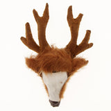 Simulation Plush Sika Deer Head Christmas Decorations 9.5 x 6.5 x 6.5 cm