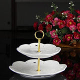 Max 2 Tier Round Top Fruit Cake Stand Rack Handle Fitting Hardware Rod White
