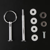 Max 2 Tier Round Top Fruit Cake Stand Rack Handle Fitting Hardware Rod Silver