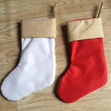 Fabric Christmas Stocking Gift/Treat Bags for Christmas Decorations Red