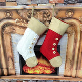 Maxbell Fabric Christmas Stocking Gift/Treat Bags for Christmas Decorations White