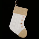Maxbell Fabric Christmas Stocking Gift/Treat Bags for Christmas Decorations White