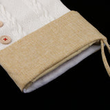 Maxbell Fabric Christmas Stocking Gift/Treat Bags for Christmas Decorations White