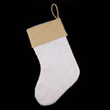 Maxbell Fabric Christmas Stocking Gift/Treat Bags for Christmas Decorations White