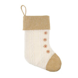 Maxbell Fabric Christmas Stocking Gift/Treat Bags for Christmas Decorations White