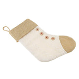Maxbell Fabric Christmas Stocking Gift/Treat Bags for Christmas Decorations White