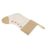 Maxbell Fabric Christmas Stocking Gift/Treat Bags for Christmas Decorations White
