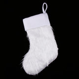 Maxbell 8.6 inch Plush Christmas Stocking Gift/Treat Bags 22cm White Mouth