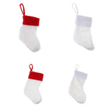 Maxbell 8.6 inch Plush Christmas Stocking Gift/Treat Bags 22cm White Mouth