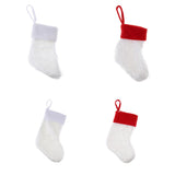 Maxbell 8.6 inch Plush Christmas Stocking Gift/Treat Bags 22cm White Mouth