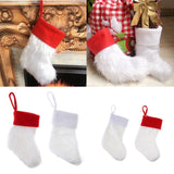 Maxbell 8.6 inch Plush Christmas Stocking Gift/Treat Bags 22cm White Mouth