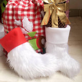 Maxbell 8.6 inch Plush Christmas Stocking Gift/Treat Bags 22cm White Mouth