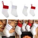 Maxbell 8.6 inch Plush Christmas Stocking Gift/Treat Bags 22cm White Mouth