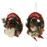 Maxbell Christmas Rattan Wreath Garland Welcome Door Hanging Decor Ornaments Santa 2