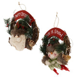 Maxbell Christmas Rattan Wreath Garland Welcome Door Hanging Decor Ornaments Santa 2