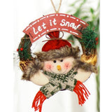 Maxbell Christmas Rattan Wreath Garland Welcome Door Hanging Decor Ornaments Santa 2