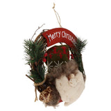Maxbell Christmas Rattan Wreath Garland Welcome Door Hanging Decor Ornaments Snowman
