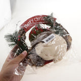 Maxbell Christmas Rattan Wreath Garland Welcome Door Hanging Decor Ornaments Snowman
