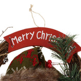 Maxbell Christmas Rattan Wreath Garland Welcome Door Hanging Decor Ornaments Snowman