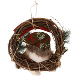 Maxbell Christmas Rattan Wreath Garland Welcome Door Hanging Decor Ornaments Snowman