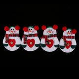 4pcs Christmas Tableware Cutlery Bag Silverware Holder Table Decor Snowman 2