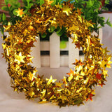 10pcs Christmas Star Tinsel Wreath Garland Decoration Xmas Tree Decor Gold