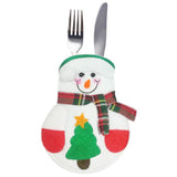 Maxbell Christmas Tableware Bags Dinner Flatware Holder Decoration Snowman A