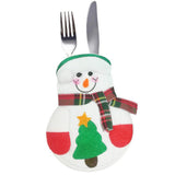 Maxbell Christmas Tableware Bags Dinner Flatware Holder Decoration Snowman A