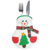 Maxbell Christmas Tableware Bags Dinner Flatware Holder Decoration Snowman A