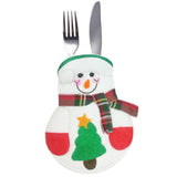 Maxbell Christmas Tableware Bags Dinner Flatware Holder Decoration Snowman A