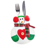 Maxbell Christmas Tableware Bags Dinner Flatware Holder Decoration Snowman B